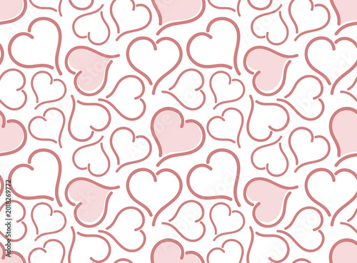 The Seamless abstract background with hearts.