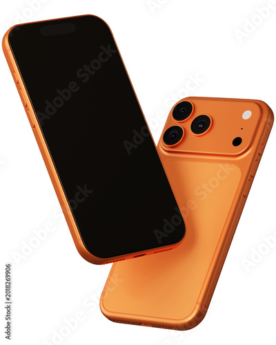 Фотография Generic 2026 flagship premium smartphone mockup front and back view with blank s