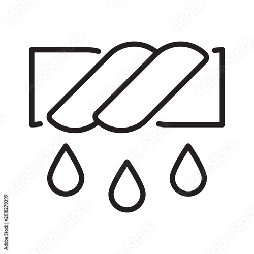Wringing clothes with water drops line icon