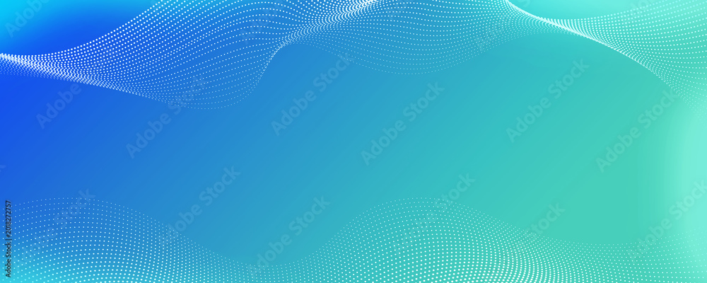 Fototapeta premium Abstract Blue Green Gradient Background with Smooth Wave Lines
