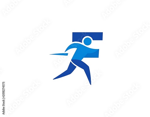 Runner logo with blue color scheme.