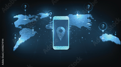 Fotografía Gps technology background