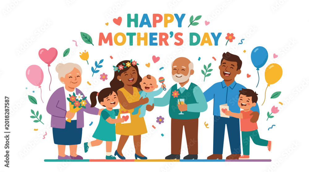Fototapeta premium Vector people celebrating 