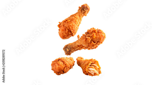 Foto Group of crispy fried chicken wings for fast food snack and restaurant culinary