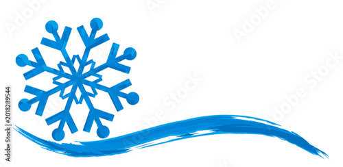 A logo of the stylized blue snowflake.