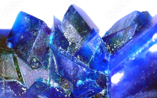 Foto Deep Blue Crystal Formation Macro Abstract Detail
