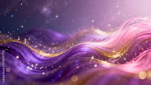 Abstract flowing waves with sparkles