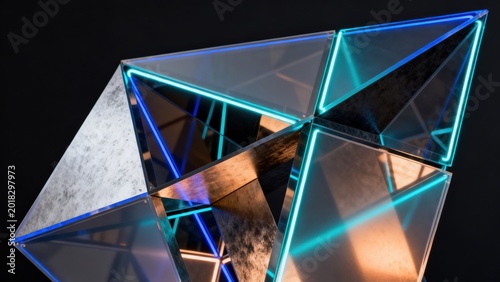 Geometric neon light structure