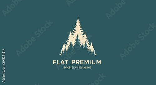 Abstract Geometric Forest Tree Logo Design.