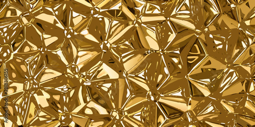 Golden metallic texture a fragmented crystalline pattern background