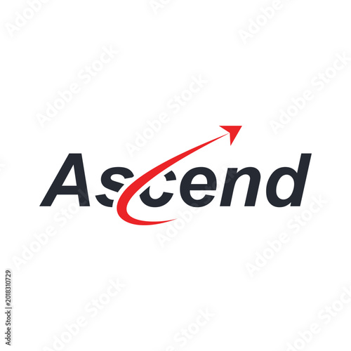 typography text ascend for arrow up forward logo design