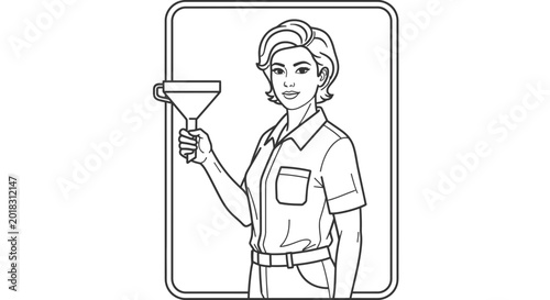 Woman Holding Funnel, Concept of Filtering, Separation, or Process