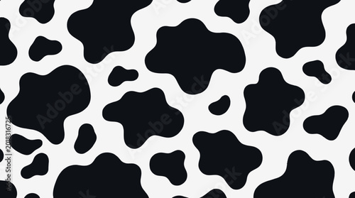 Foto Black and white cow print pattern.