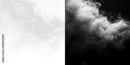 Bild auf Leinwand Atmospheric White Cloudscape With Soft Transparent Mist and Fluffy Sky Elements,