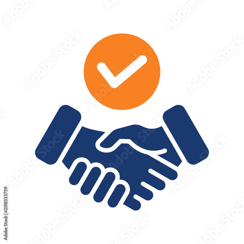 Bild auf Leinwand Agreement Simple Flat Icon Vector Illustration