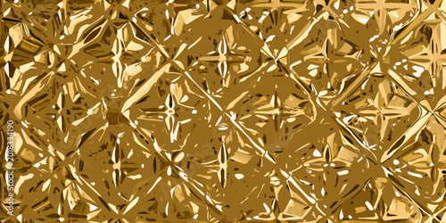Canvas-taulu golden metallic texture fragmented crystalline pattern abstract background