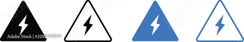 Free Download Four warning signs with lightning bolts in triangle shapes  various colors - GFXLoad