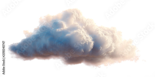 Obraz na płótnie Realistic white cloud with blue and white tones isolated on transparent backgrou