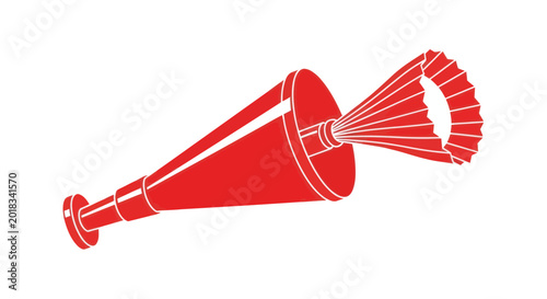 Foto Red Vuvuzela Horn Graphic - Isolated on White Background