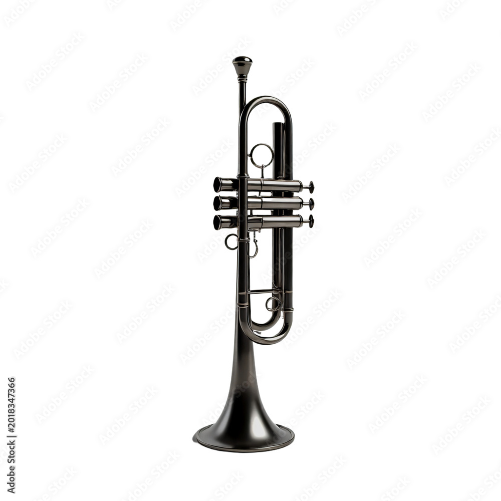 Obraz premium Trumpet isolated on a white empty plain background