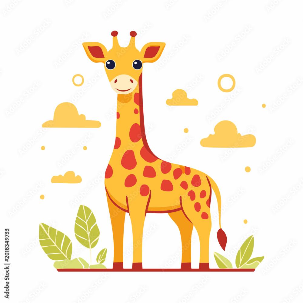 Obraz premium Cute Cartoon Giraffe Illustration