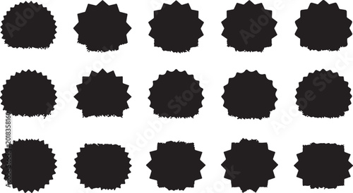Black Shapes on White Background Pattern Design