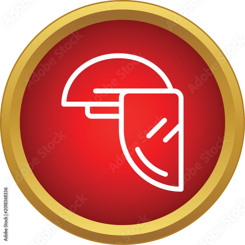Welding mask representing personal protective equipment in a flat design