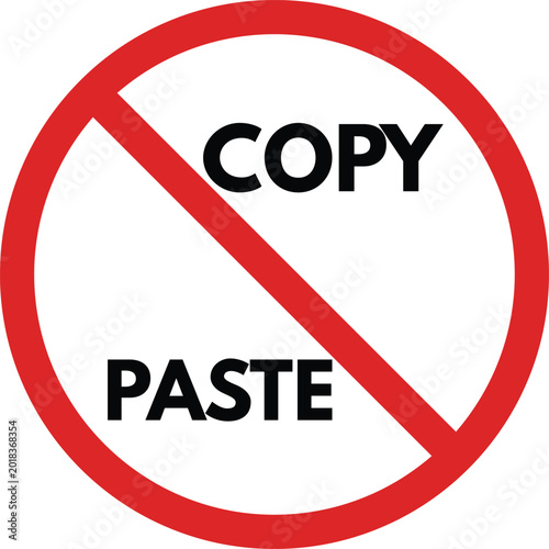 Free Download Copy Paste Forbidden Symbol with Red Prohibition Circle Vector - GFXLoad