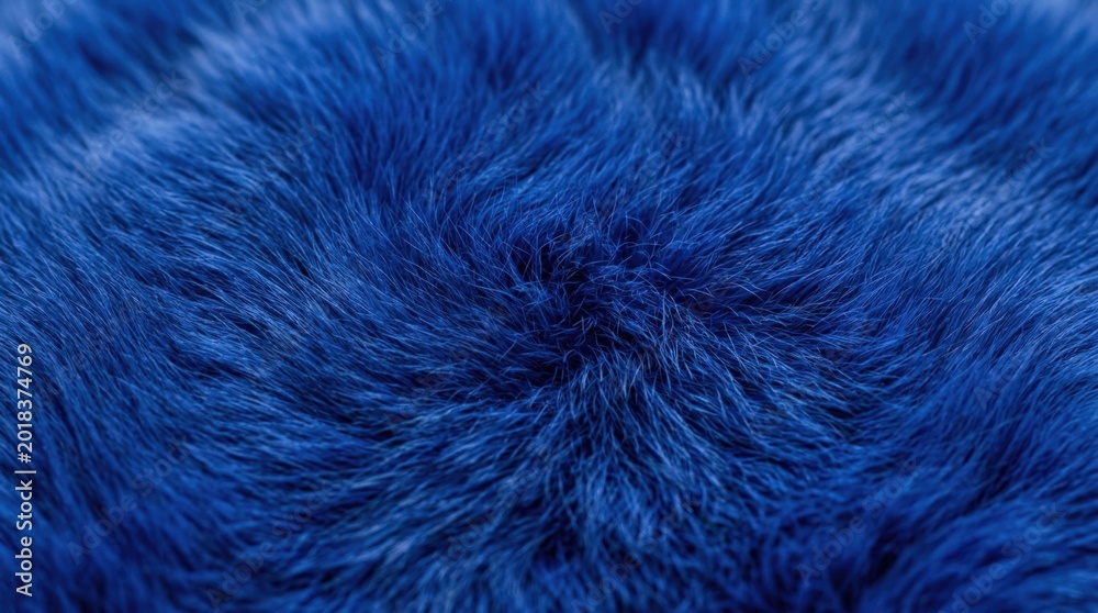 Fototapeta premium Blue short hair animal fur texture background, abstract tactile surface for fashion textile design beauty packaging wallpapers and creative close-up material pattern, dense fibers, rich blue tones,