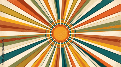 Golden Sunburst Retro Summer Design
