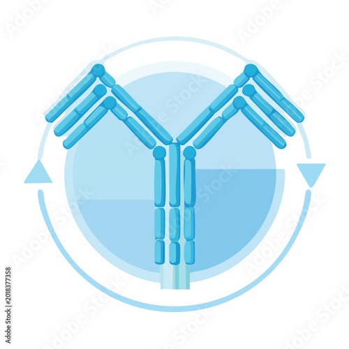 Abstract immunoglobulin molecule illustration isolated on white background