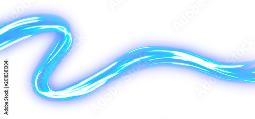 Electric Blue Light Painting Effect Isolated PNG
