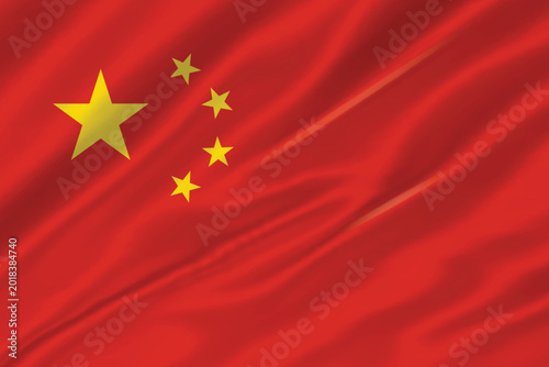 Cuadro en lienzo Official national flag of China High-quality vector illustration suitable for independence day celebrations, international events