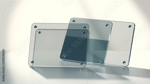 Clean Minimal Glass Card Abstract Background with Soft Blur Shadow Modern Design