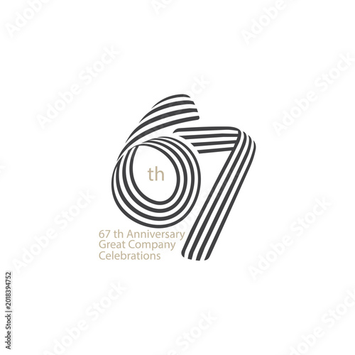 67 years anniversary celebrations logo concept