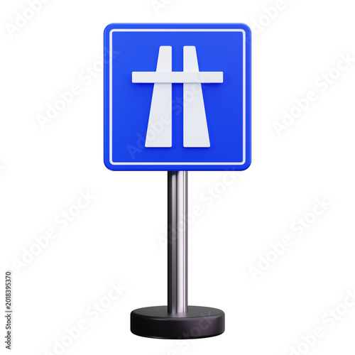 3D Highway Motorway Road Sign Icon