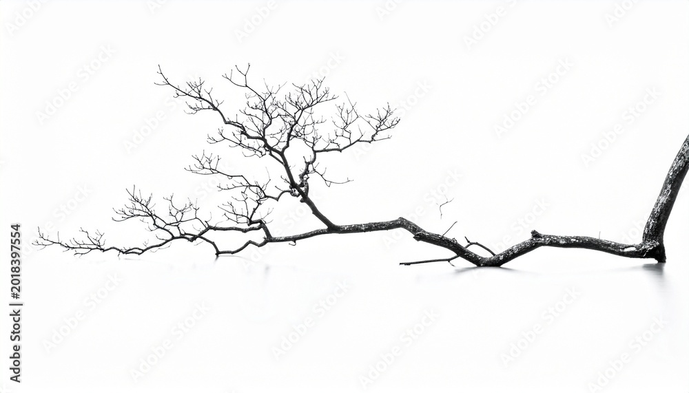 Obraz premium Bare twisted tree silhouette
