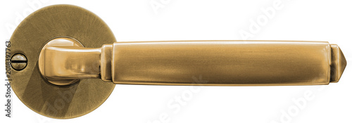 Fotografie Golden metal vintage lever handle door