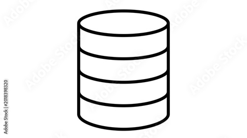 Database icon illustrates a central cylinder structure representing digital information storage and organizational systems.