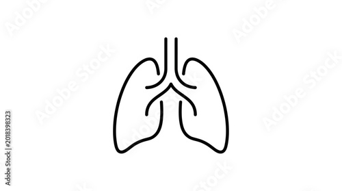 Lungs icon depicts human respiratory system health and pulmonary wellness for medical education or clinical documentation.