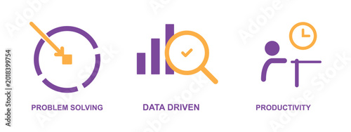 Obraz na plátně Problem solving data driven productivity business success strategy
