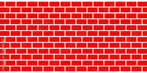 Bild auf Leinwand Seamless red brick wall pattern with white mortar lines