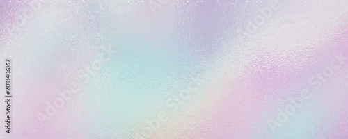 Obraz na plátne Ribbed background glass with hologram gradient blue color and rainbow effect