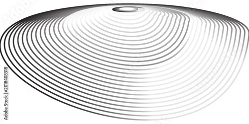 Fotografi Black mascara circular texture, brush stroke isolated on white background