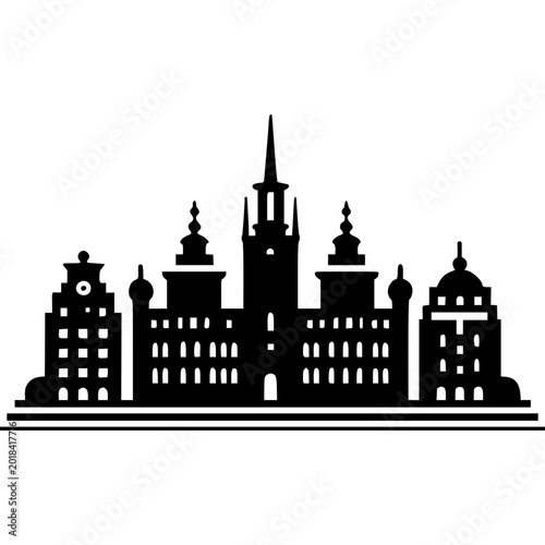 Stockholm Skyline Icon Vector