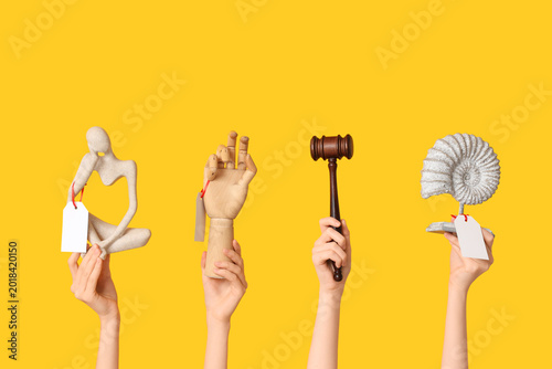 Female hands with auction g...