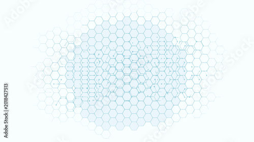 Hexagonal background pattern features a soft light blue gradient suitable for clean and professional corporate presentations.