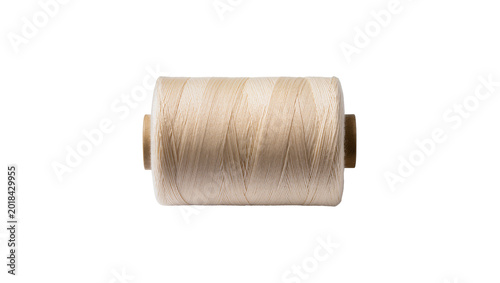 Tableau sur toile Cream colored thread spool with wound yarn and wooden ends