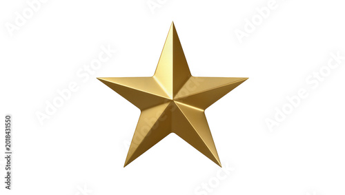 Tableau sur toile Shiny golden metallic five-pointed star object