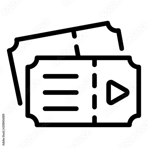 Movie ticket outline icon